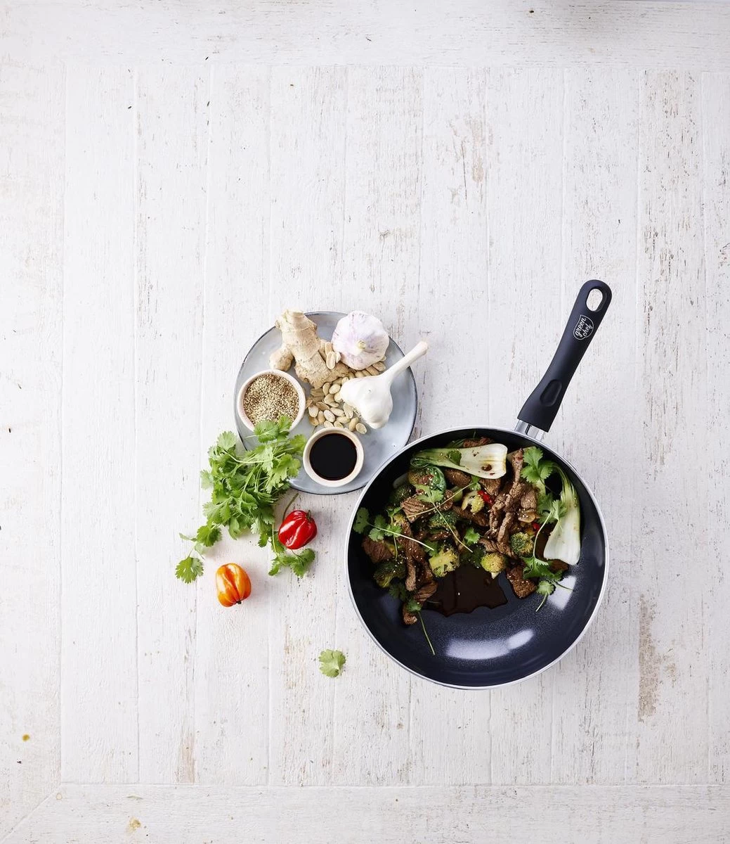GreenChef Diamond Inductie Hapjespan - Ø28 Cm - Keramisch - PFAS-vrij 2 GreenChef Diamond Inductie Hapjespan - Ø28 Cm - Keramisch - PFAS-vrij - Afbeelding 2