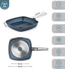 Westinghouse Performance Series - Grillpan Inductie 28cm - Luxe Grillpan - Blauw - Steakpan - Geschikt Voor Alle Warmtebronnen Inclusief Inductie En Ovenbestendig 12 Westinghouse Performance Series - Grillpan Inductie 28cm - Luxe Grillpan - Blauw - Steakpan - Geschikt Voor Alle Warmtebronnen Inclusief Inductie En Ovenbestendig -Korting Op Keukengerei 1120x1200 15