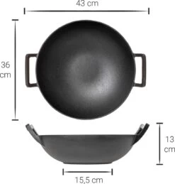 Blackwell Wadjan Wokpan - Gietijzer - 36 Cm - Zwart -Korting Op Keukengerei 1144x1200