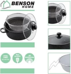 Benson Frituurpan Met Korf - Ø 26 Cm - Carbonstaal Met Marmer Coating -Korting Op Keukengerei 1162x1200 2