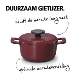 BRABANTIA THE DUTCH Gietijzeren Braadpan - Ø 20cm - 2,5L - Bordeaux - Inductie -Korting Op Keukengerei 1198x1200 34