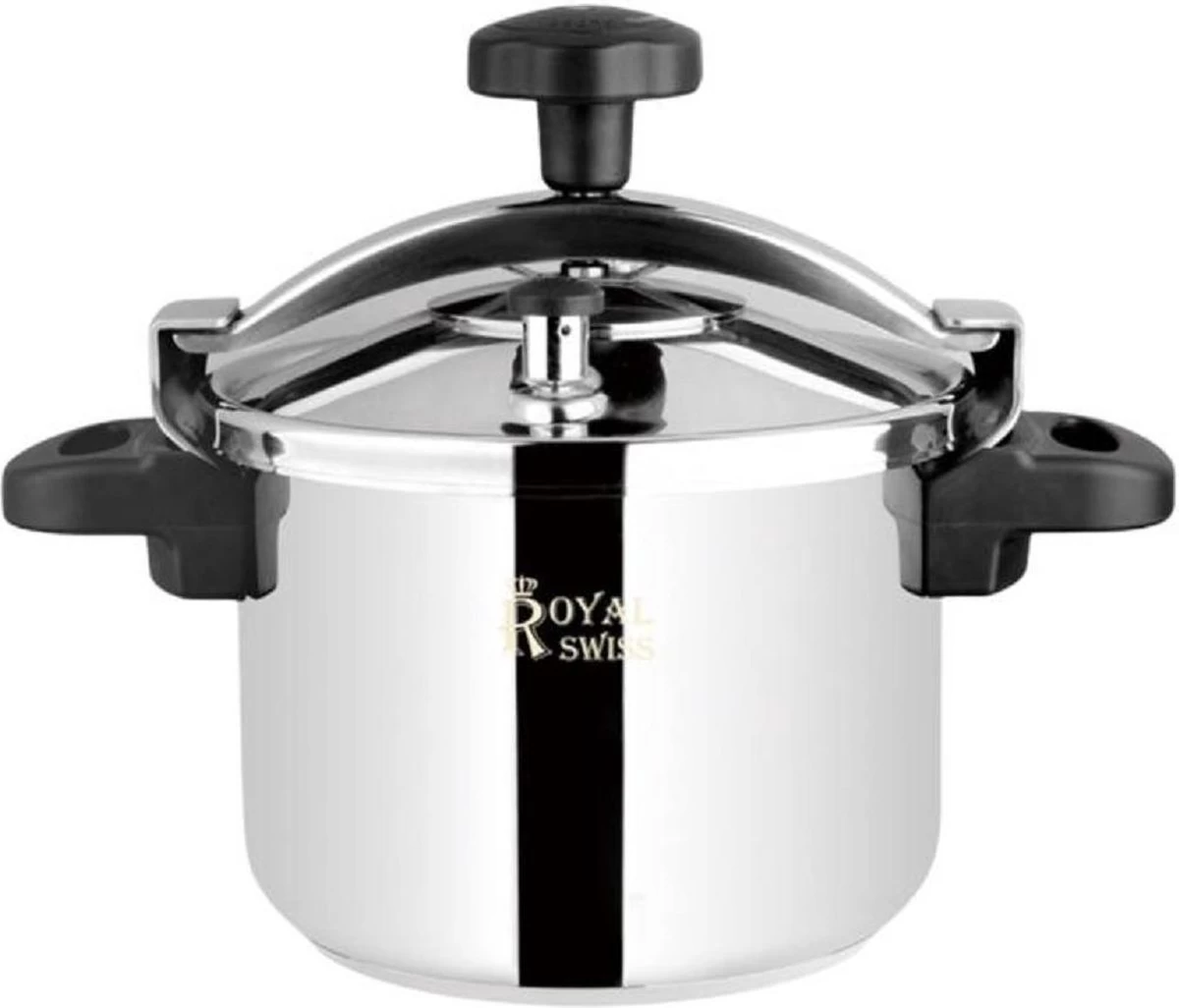 Royal Swiss Roestvrijstalen Snelkookpan 6L - Snelkoker 1 Royal Swiss Roestvrijstalen Snelkookpan 6L - Snelkoker