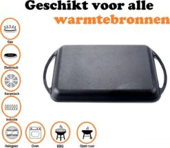 Kicinn Grillplaat - Gietijzer - Geëmailleerd - Incl. Accessoires - Ø 33 X 21.8 Cm (LxB) -Korting Op Keukengerei 1200x1045 1