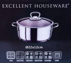 KOOPMAN Roestvrijstalen Pan 4,5 Liter - Met Glazen Deksel -Korting Op Keukengerei 1200x1064