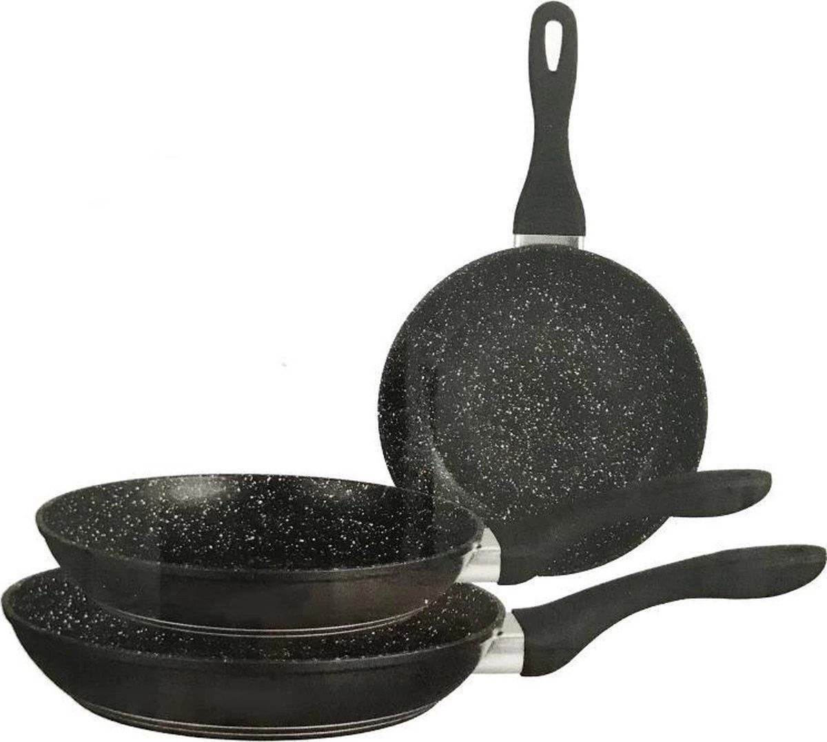 Merkloos Inductie Koekenpannenset - 3 Delig - Keramisch 1 Merkloos Inductie Koekenpannenset - 3 Delig - Keramisch