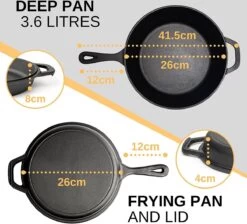 Nuovva 2-in-1 Gietijzeren Steelpan En Braadpan Of Grillplaat Met Dubbel Functie Koekenpan Deksel - 3 Liter - 26cm 9 Nuovva 2-in-1 Gietijzeren Steelpan En Braadpan Of Grillplaat Met Dubbel Functie Koekenpan Deksel - 3 Liter - 26cm -Korting Op Keukengerei 1200x1086 2