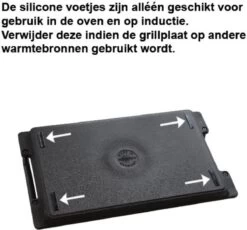 Eurolux Grillplaat Met Grepen - 41 X 24 X 2.5 Cm - Zwart - Aluminium - Geschikt Voor Alle Warmtebronnen -Korting Op Keukengerei 1200x1119