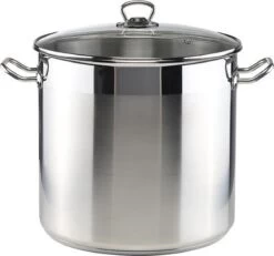 RVS Soeppan Met Glazen Deksel - 20 Liter - Vaatwasserbestendig