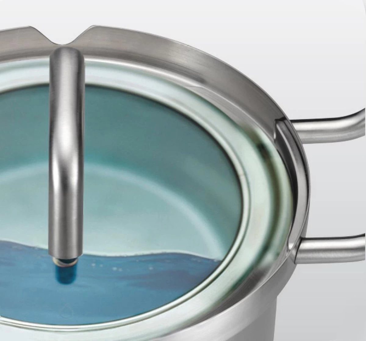 BK-Q-Linair Master Glas Kookpan 18 Cm - RVS - Glazen Deksel - Veilig Afgietsysteem - Inductie 6 BK-Q-Linair Master Glas Kookpan 18 Cm - RVS - Glazen Deksel - Veilig Afgietsysteem - Inductie - Afbeelding 6