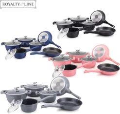 Royalty Line 10-delige Pannenset-- RVS - Gietijzer- Roze 15 Royalty Line 10-delige Pannenset-- RVS - Gietijzer- Roze -Korting Op Keukengerei 1200x1137