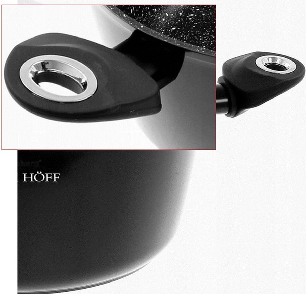 Pannenset - Kookpan - Inductie - 15 Delig Marmeren Coating - Zwart 4 Pannenset - Kookpan - Inductie - 15 Delig Marmeren Coating - Zwart - Afbeelding 4