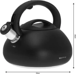 Fluitketel Waterkoker Mat Zwart 2.7 L ‘’Black Amethyst‘’ RVS – Inductie - Vatwasser -Korting Op Keukengerei 1200x1161