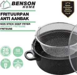 Benson Frituurpan Met Korf - Ø 26 Cm - Carbonstaal Met Marmer Coating -Korting Op Keukengerei 1200x1168 5