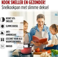 Rosmarino - Snelkookpan Met Glazen Deksel - Zwart - Ø24cm - 5 Liter - 100% PFAS & PFOA Vrij - Aluminium - Pressure Cooker - Non-stick Minerale Coating - Ergonomische Handgrepen - Geschikt Voor Alle Warmtebronnen 22 Rosmarino - Snelkookpan Met Glazen Deksel - Zwart - Ø24cm - 5 Liter - 100% PFAS & PFOA Vrij - Aluminium - Pressure Cooker - Non-stick Minerale Coating - Ergonomische Handgrepen - Geschikt Voor Alle Warmtebronnen -Korting Op Keukengerei 1200x1170 9
