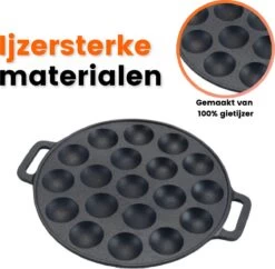 Poffertjespan - Gietijzer - Ø 24 Cm - Poffertjesmaker - 19 Poffertjes - Poffertjespan Inductie -Korting Op Keukengerei 1200x1177 1