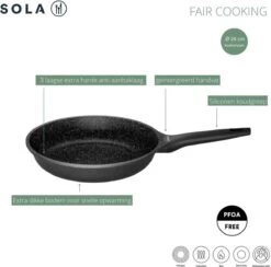 Sola - Fair Cooking Zwart/wit Greblon Anti Aanbaklaag -Korting Op Keukengerei 1200x1184