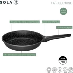Sola Koekenpan Fair Cooking - Ø 28 Cm - Zwart/wit - Aluminium - Antiaanbaklaag 17 Sola Koekenpan Fair Cooking - Ø 28 Cm - Zwart/wit - Aluminium - Antiaanbaklaag -Korting Op Keukengerei 1200x1189 1