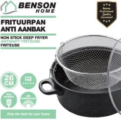 Benson Frituurpan Met Korf - Ø 26 Cm - Carbonstaal Met Marmer Coating -Korting Op Keukengerei 1200x1192 3