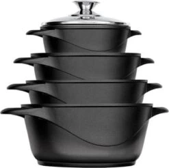 Smile 10 Delige Pannenset - Antiaanbaklaag - Vaatwasser Bestendig - Zwart -Korting Op Keukengerei 1200x1195 7