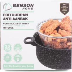 Benson Frituurpan Met Korf - Ø 26 Cm - Carbonstaal Met Marmer Coating -Korting Op Keukengerei 1200x1199 25