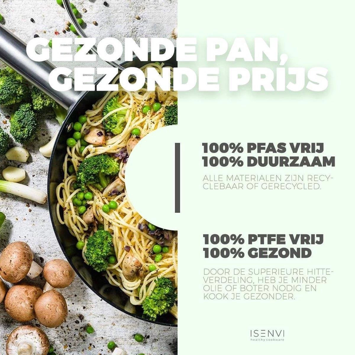 ISENVI Murray Keramische Wokpan Met Deksel 32 CM - RVS Greep 5 ISENVI Murray Keramische Wokpan Met Deksel 32 CM - RVS Greep - Afbeelding 5