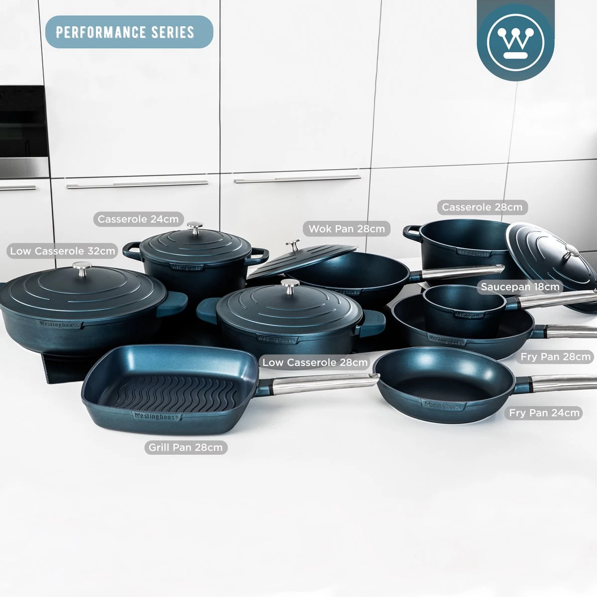 Westinghouse Performance Series - Wokpan Inductie - 28cm Luxe Wok Met Deksel - Blauw - Geschikt Voor Alle Warmtebronnen 6 Westinghouse Performance Series - Wokpan Inductie - 28cm Luxe Wok Met Deksel - Blauw - Geschikt Voor Alle Warmtebronnen - Afbeelding 6
