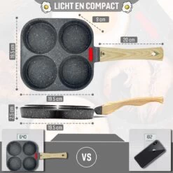 W&Z® Pannenkoekenpan Inductie - Pancake Pan - Omeletpan - Omeletmaker -Eierpan- Anti Aanbak - 4 Vakjes -Korting Op Keukengerei 1200x1200 1236