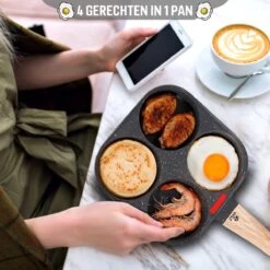 W&Z® Pannenkoekenpan Inductie - Pancake Pan - Omeletpan - Omeletmaker -Eierpan- Anti Aanbak - 4 Vakjes -Korting Op Keukengerei 1200x1200 1238
