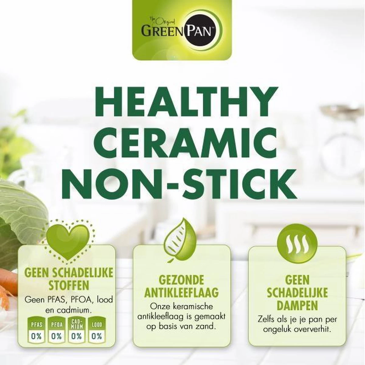 Greenpan Torino Keramische Hapjespan - 28 Cm - Met Glazen Deksel 8 Greenpan Torino Keramische Hapjespan - 28 Cm - Met Glazen Deksel - Afbeelding 8