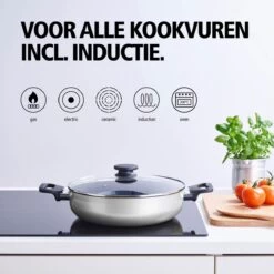 BRABANTIA INDU+ Hapjespan - Keramische Antiaanbaklaag - Met Deksel - Ø 28 Cm - Inductie - Pfas Vrij -Korting Op Keukengerei 1200x1200 1343