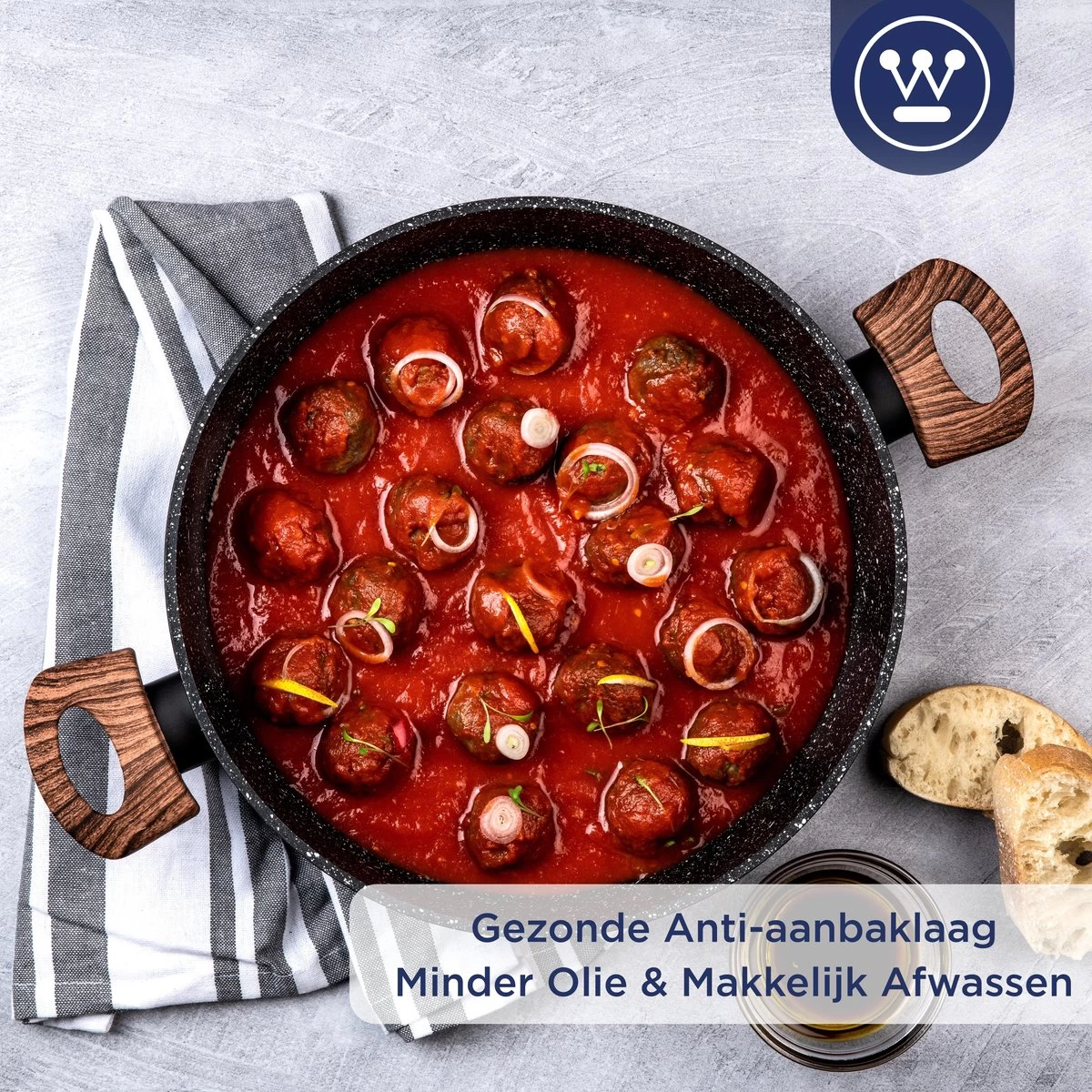 Westinghouse Hapjespan Inductie - Ø 28 Cm - Zwart Marmer Wood - Speciale Editie - Met Deksel - Geschikt Voor Alle Warmtebronnen 8 Westinghouse Hapjespan Inductie - Ø 28 Cm - Zwart Marmer Wood - Speciale Editie - Met Deksel - Geschikt Voor Alle Warmtebronnen - Afbeelding 8