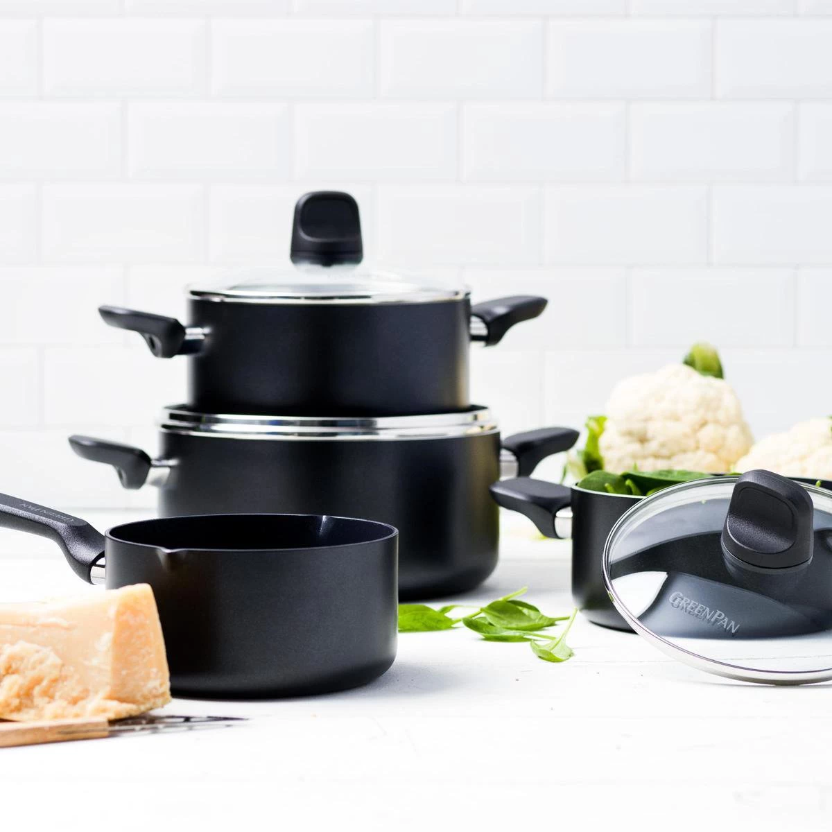 GreenPan Memphis Pannenset - 4-delig - Zwart - Inductie - PFAS-vrij 12 GreenPan Memphis Pannenset - 4-delig - Zwart - Inductie - PFAS-vrij - Afbeelding 12