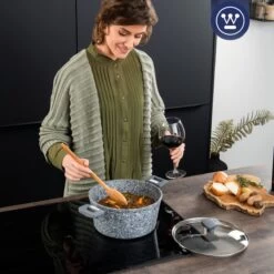 Westinghouse Kookpan/Braadpan Inductie - Ø 28 Cm - Grijs Graniet - Met Deksel - PFOA Vrij 10 Westinghouse Kookpan/Braadpan Inductie - Ø 28 Cm - Grijs Graniet - Met Deksel - PFOA Vrij -Korting Op Keukengerei 1200x1200 150