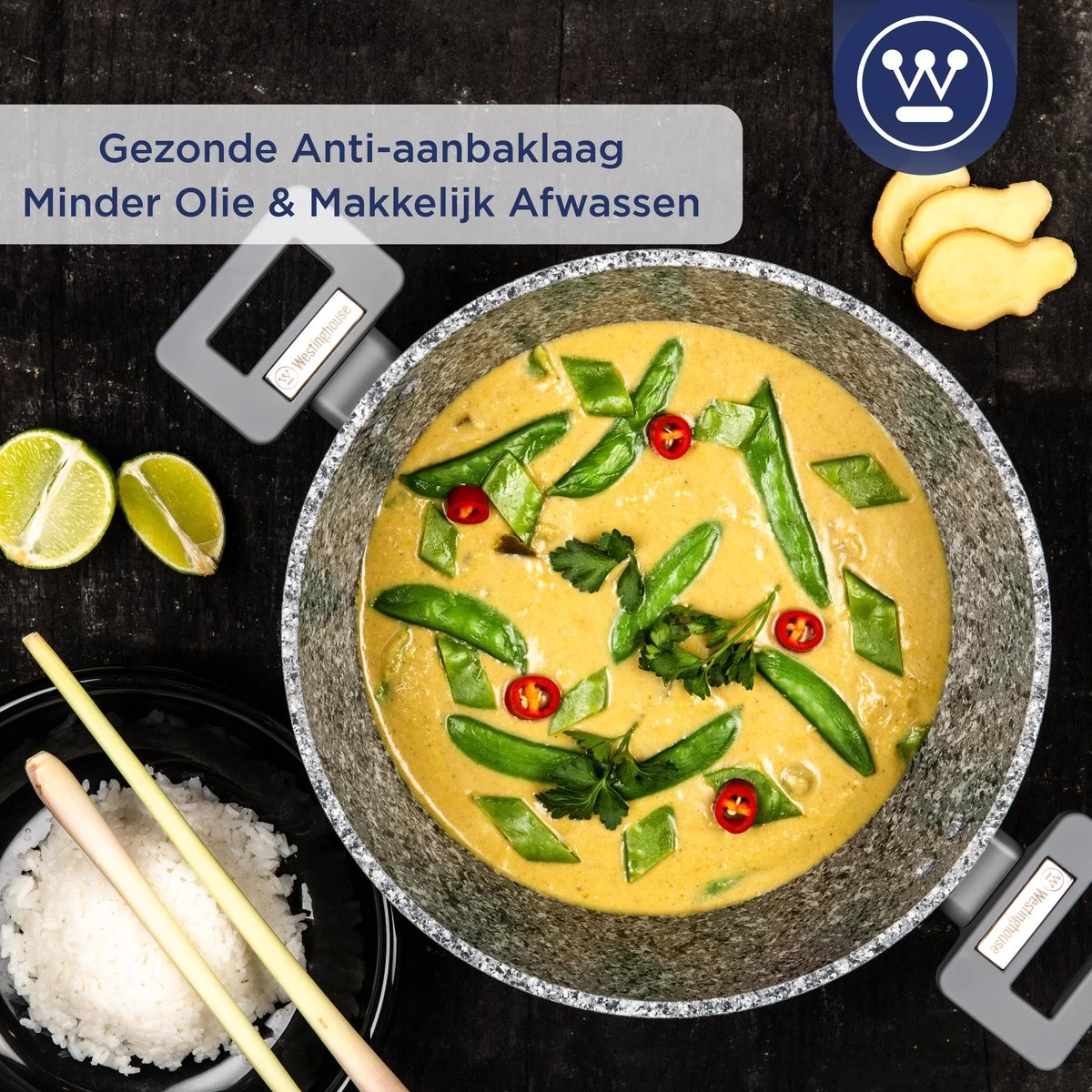 Westinghouse Kookpan/Braadpan Inductie - Ø 28 Cm - Grijs Graniet - Met Deksel - PFOA Vrij 8 Westinghouse Kookpan/Braadpan Inductie - Ø 28 Cm - Grijs Graniet - Met Deksel - PFOA Vrij - Afbeelding 8