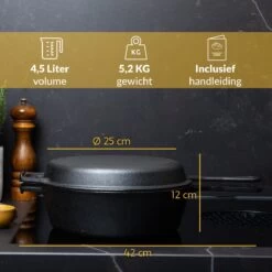 Chefarone Gietijzeren Pan - 2-in-1 Braadpan Inclusief Deksel - Geschikt Voor Alle Warmtebronnen -Korting Op Keukengerei 1200x1200 1537