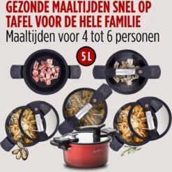 Rosmarino - Snelkookpan Met Glazen Deksel - Zwart - Ø24cm - 5 Liter - 100% PFAS & PFOA Vrij - Aluminium - Pressure Cooker - Non-stick Minerale Coating - Ergonomische Handgrepen - Geschikt Voor Alle Warmtebronnen 20 Rosmarino - Snelkookpan Met Glazen Deksel - Zwart - Ø24cm - 5 Liter - 100% PFAS & PFOA Vrij - Aluminium - Pressure Cooker - Non-stick Minerale Coating - Ergonomische Handgrepen - Geschikt Voor Alle Warmtebronnen -Korting Op Keukengerei 1200x1200 1810