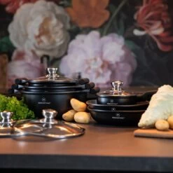 Herenthal Inductie Pannenset - Luxe 10-delige Koekenpanset - Voor Alle Warmtebronnen - Met Glazen Deksels En Koudgrepen - Zwart -Korting Op Keukengerei 1200x1200 206