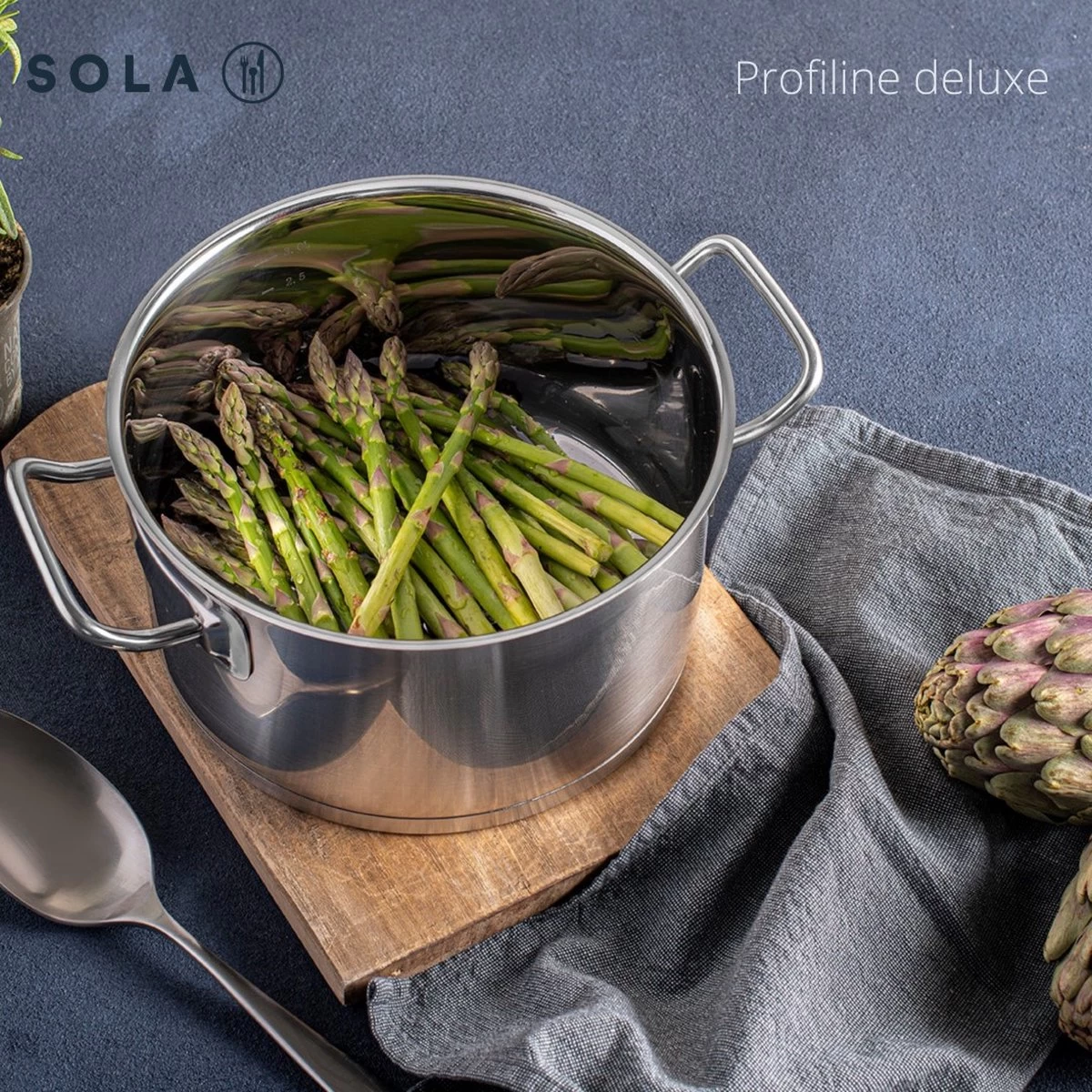 Sola Steelpan Profiline Deluxe - Ø 16 Cm - Zilver - RVS - Sandwichbodem 4 Sola Steelpan Profiline Deluxe - Ø 16 Cm - Zilver - RVS - Sandwichbodem - Afbeelding 4