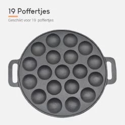 Ocina Poffertjespan– 19 Poffertjes – Poffertjesmaker – Poffertjespan Inductie – Poffertjespan Electrisch – Gietijzeren Pan – Inclusief Warmtebestendige Handvaten– Gratis Receptenboek -Korting Op Keukengerei 1200x1200 280