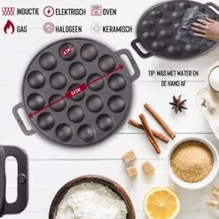 Rednas Poffertjespan Pakket - Incl. Luxe Giftbox - Incl.Bakkwast/Vork/Doseerfles - RVS/Gietijzer -Korting Op Keukengerei 1200x1200 295