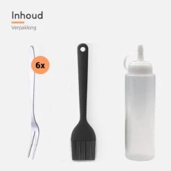 Ocina Poffertjespan Accessoires Set - Doseerfles - Poffertjes Spuitfles - 6x Poffertjes Vork - Kwast - Siliconen Kwast - Bakkwast - Gratis Poffertjes E-Book -Korting Op Keukengerei 1200x1200 319