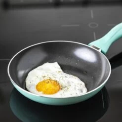 VitaVerde Expert Koekenpannenset Ø 20cm + Ø 24cm + Ø 28cm - Turquoise - Inductie - PFAS-vrij -Korting Op Keukengerei 1200x1200 365