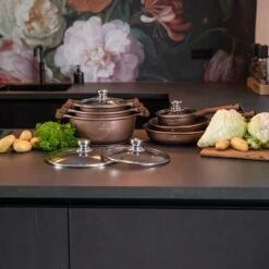 Herenthal Inductie Pannenset- Luxe 10-delige Koekenpannenset - Voor Alle Warmtebronnen - Met Glazen Deksels - Koper 17 Herenthal Inductie Pannenset- Luxe 10-delige Koekenpannenset - Voor Alle Warmtebronnen - Met Glazen Deksels - Koper -Korting Op Keukengerei 1200x1200 41