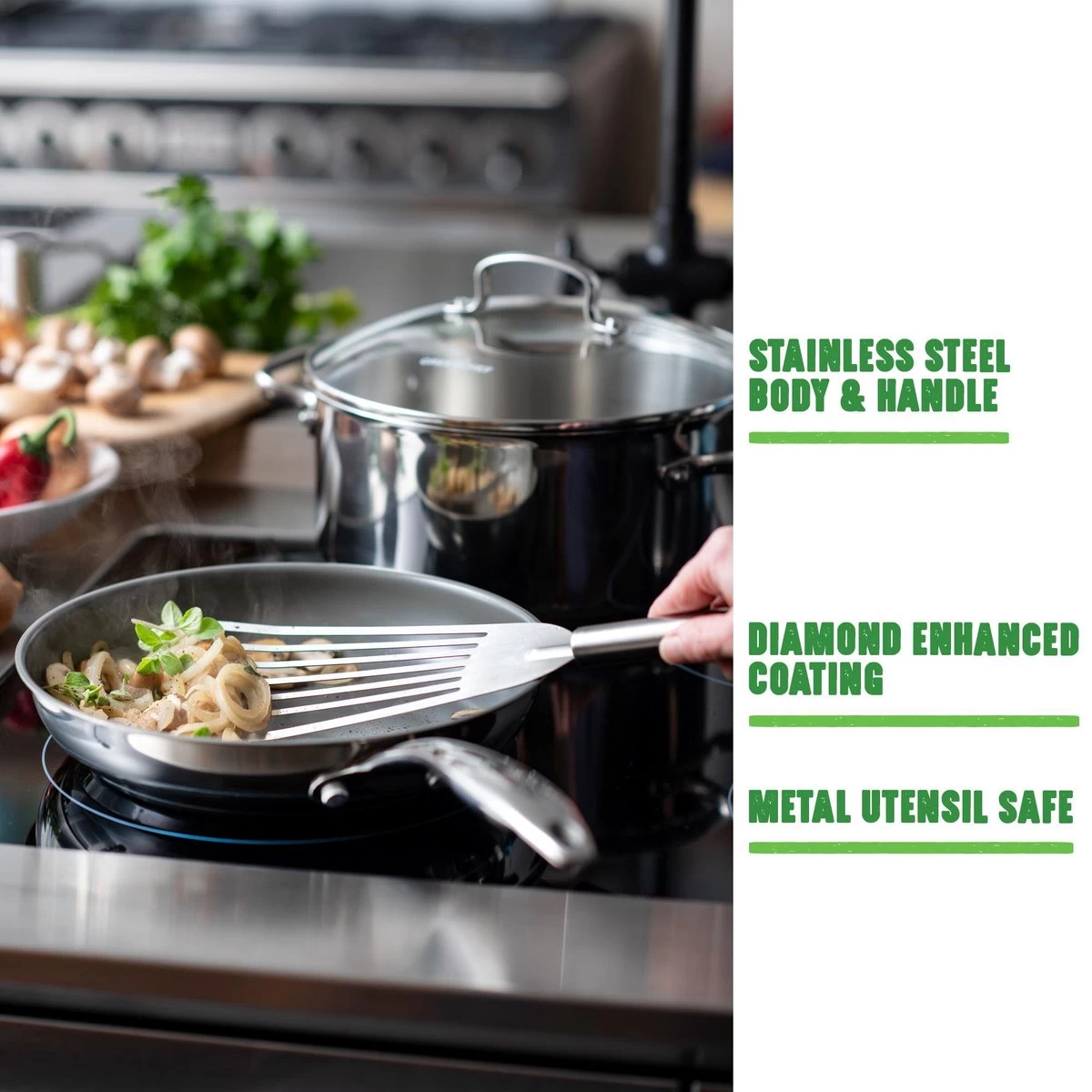 GreenChef Profile Plus Koekenpan 24cm - Zilverkleurig - Inductie - PFAS-vrij 5 GreenChef Profile Plus Koekenpan 24cm - Zilverkleurig - Inductie - PFAS-vrij - Afbeelding 5