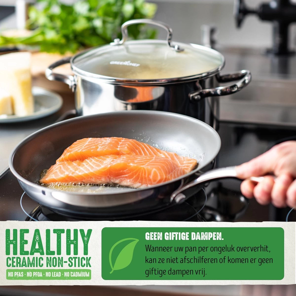 GreenChef Profile Plus Koekenpan 28cm - Zilverkleurig - Inductie - PFAS-vrij 5 GreenChef Profile Plus Koekenpan 28cm - Zilverkleurig - Inductie - PFAS-vrij - Afbeelding 5