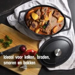 Gietijzeren Braadpan - Sudderpan Zwart Van Daumonet - Ovaal - Ø 29 Cm - 3 Liter - 100% PFAS & PFOA Vrij - Emaille - Geschikt Voor Alle Warmtebronnen - Elektrisch - Gas - Halogeen - Inductie - Keramisch - Vaatwasserbestendig 15 Gietijzeren Braadpan - Sudderpan Zwart Van Daumonet - Ovaal - Ø 29 Cm - 3 Liter - 100% PFAS & PFOA Vrij - Emaille - Geschikt Voor Alle Warmtebronnen - Elektrisch - Gas - Halogeen - Inductie - Keramisch - Vaatwasserbestendig -Korting Op Keukengerei 1200x1200 948