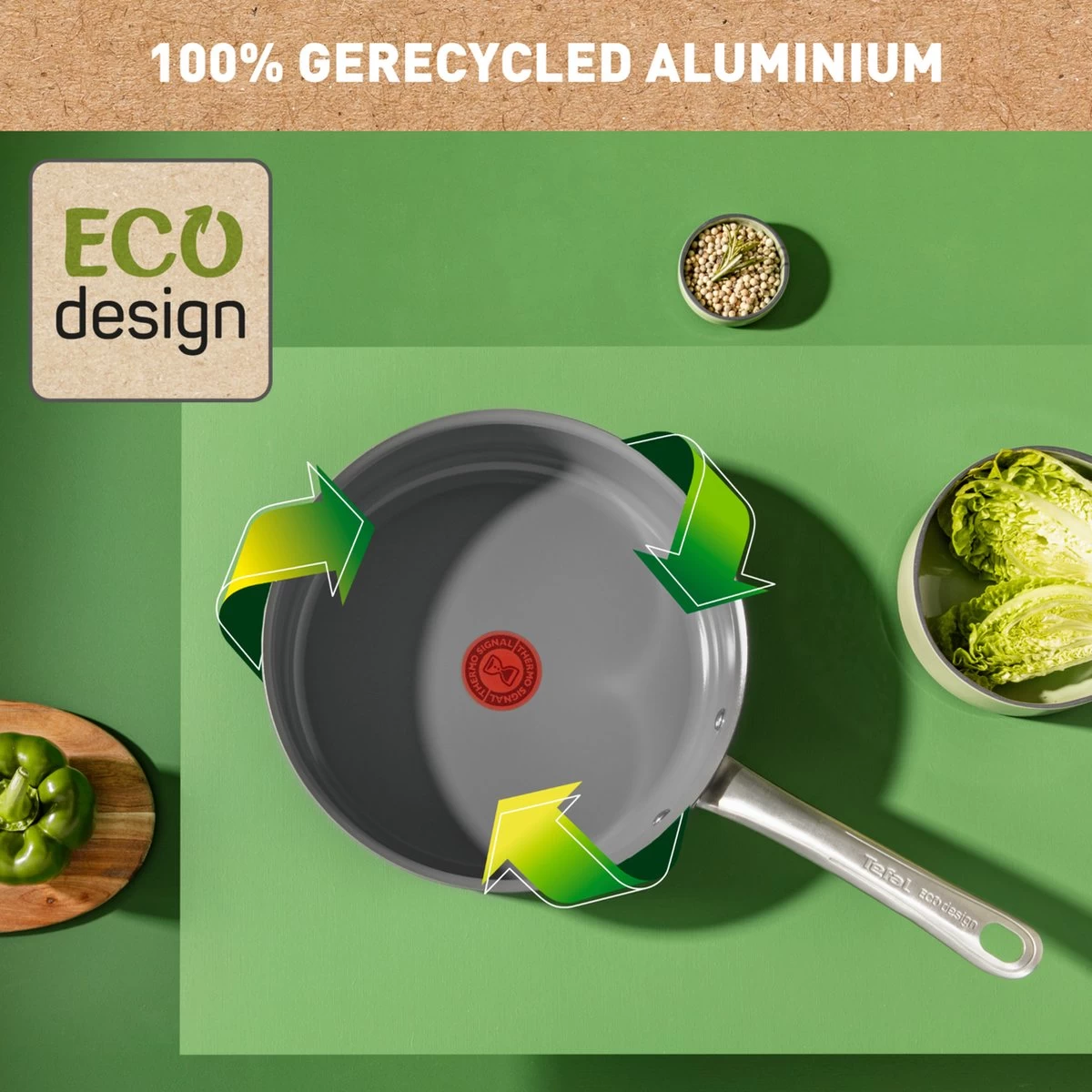 Tefal Renew+ Keramische Hapjespan - Ø 24 Cm - Met Deksel 11 Tefal Renew+ Keramische Hapjespan - Ø 24 Cm - Met Deksel - Afbeelding 11