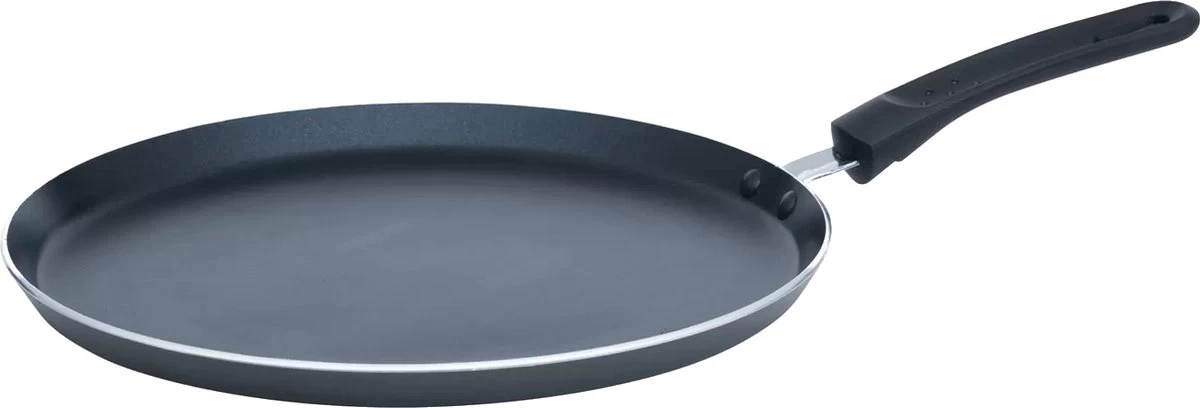 Zwarte Crêpe Pan 26 Centimeter Aluminium Inductiepan - Zwarte Pannenkoekenpan - Pan Met Steel 2 Zwarte Crêpe Pan 26 Centimeter Aluminium Inductiepan - Zwarte Pannenkoekenpan - Pan Met Steel - Afbeelding 2