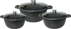 Cheffinger Steelpan Set 6-delig - 20-24-28cm - Zwart