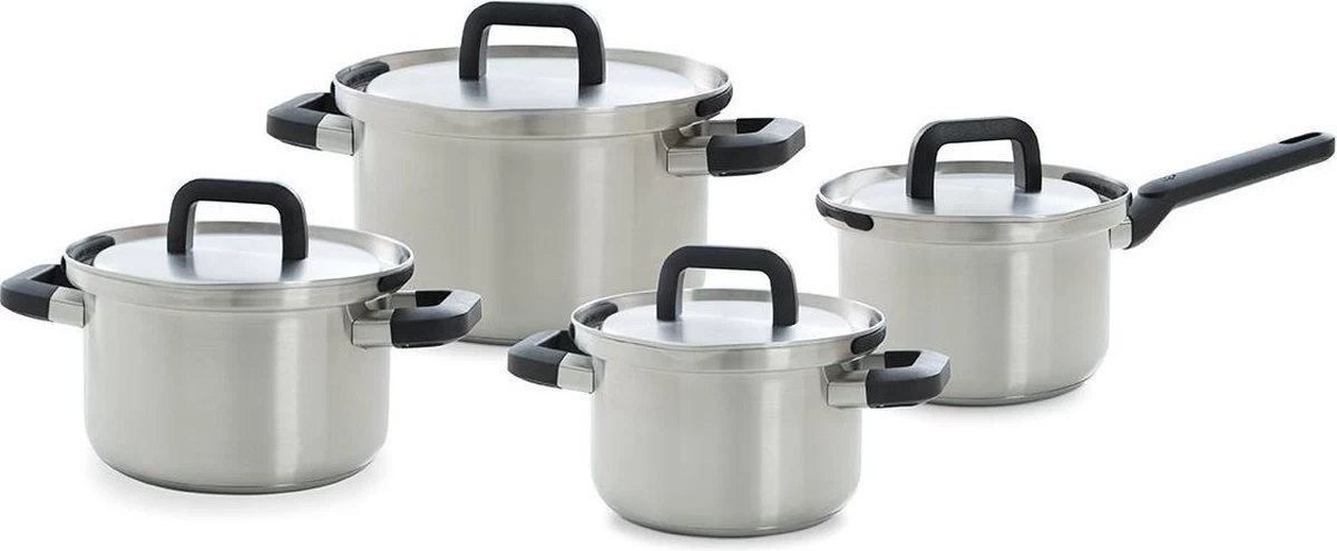 BK Flow Cool Pannenset - 4-delig – RVS Deksels - Veilig Afgietsysteem - Geschikt Voor Alle Warmtebronnen 1 BK Flow Cool Pannenset - 4-delig – RVS Deksels - Veilig Afgietsysteem - Geschikt Voor Alle Warmtebronnen